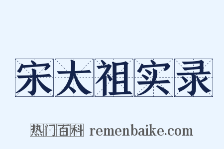 宋太祖实录是什么意思的图片